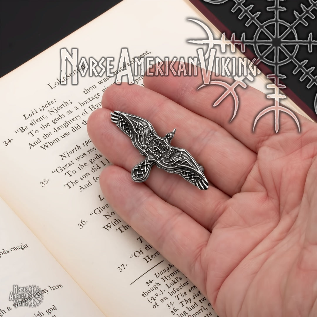 Viking Norse Raven Brooch