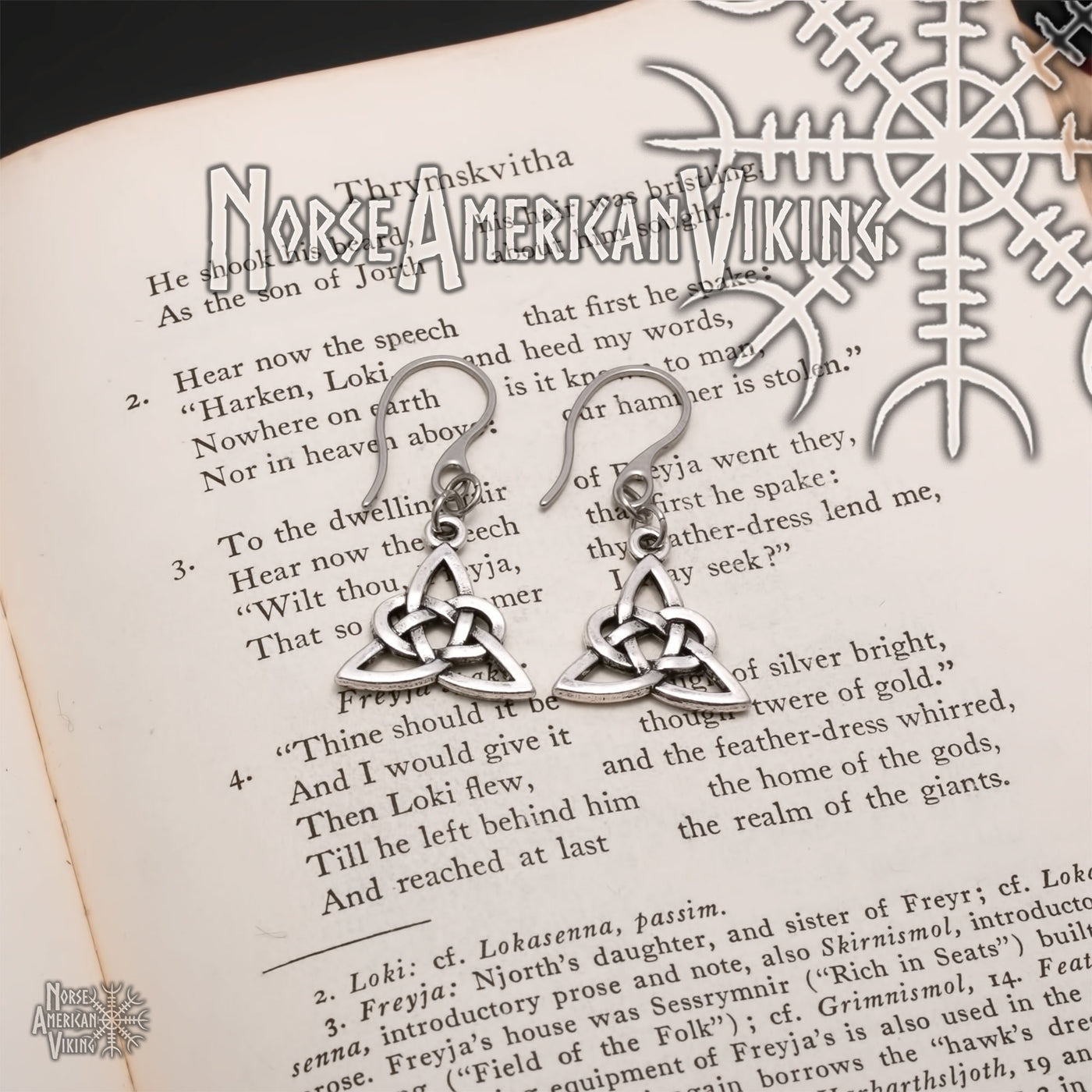 Viking Trinity Heart Knot Triquetra Knot Earrings