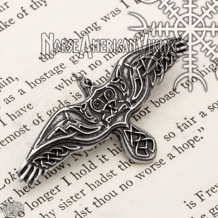 Viking Norse Raven Brooch