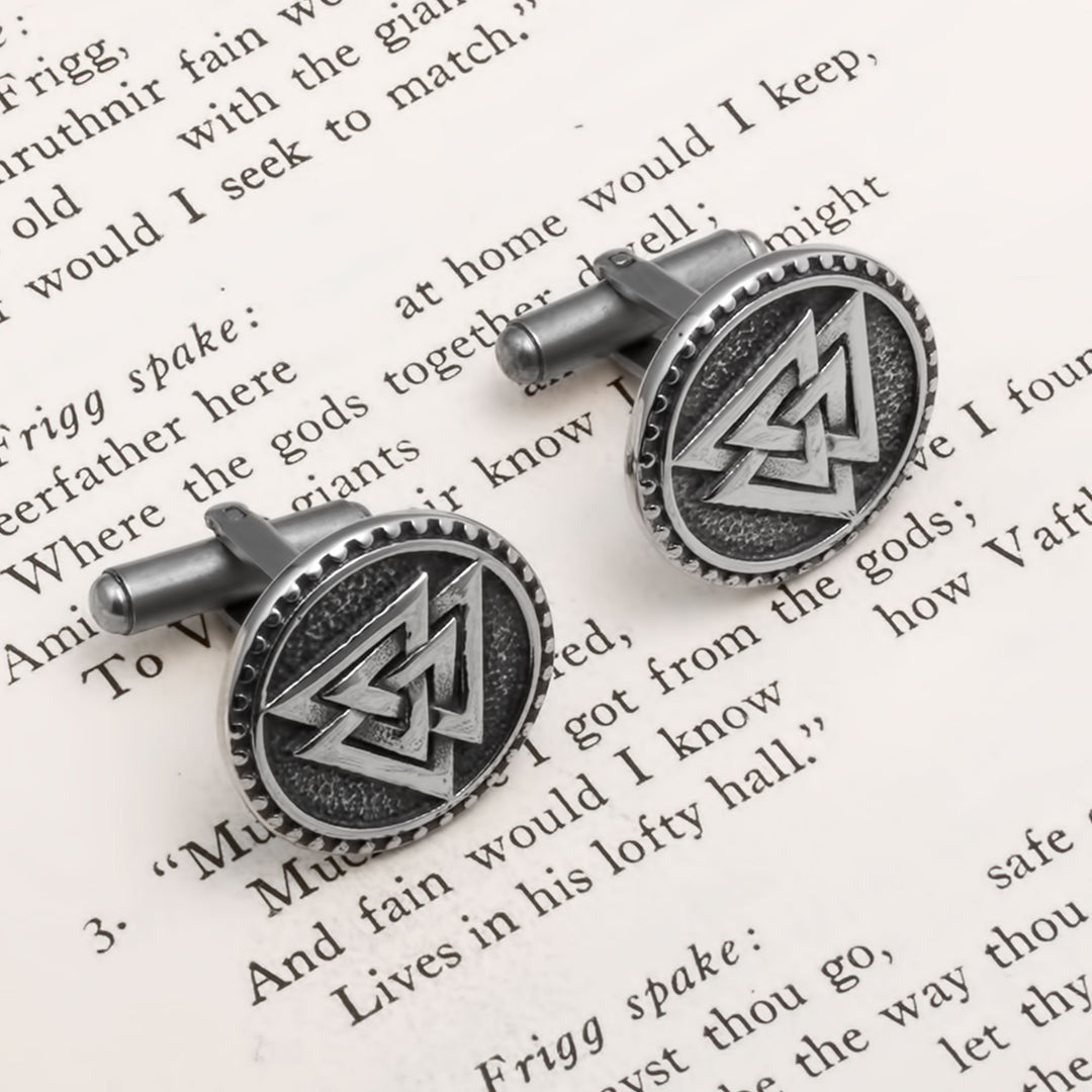 Viking Valknut Cufflinks Stainless Steel Norse American