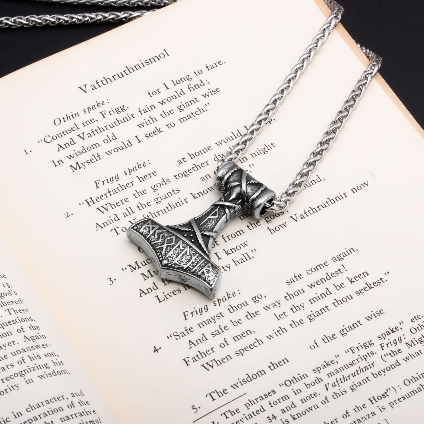 Viking Mjolnir Thor's Hammer Stainless Steel Pendant Necklace Norse American