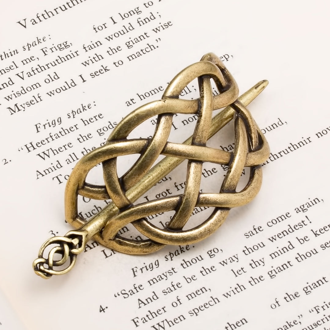 Viking Norse Celtic Infinity Knot Hair Pin Gold American