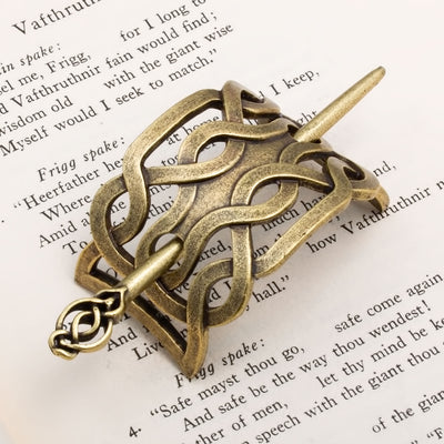 Viking Norse Celtic Twisted Knot Hair Pin Gold American