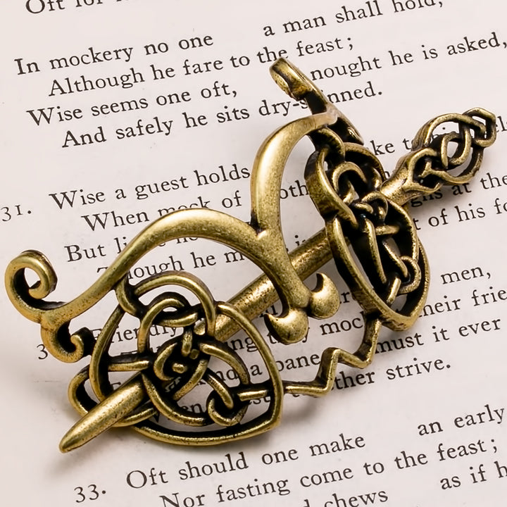 Viking Norse Knot Hair Pin Gold