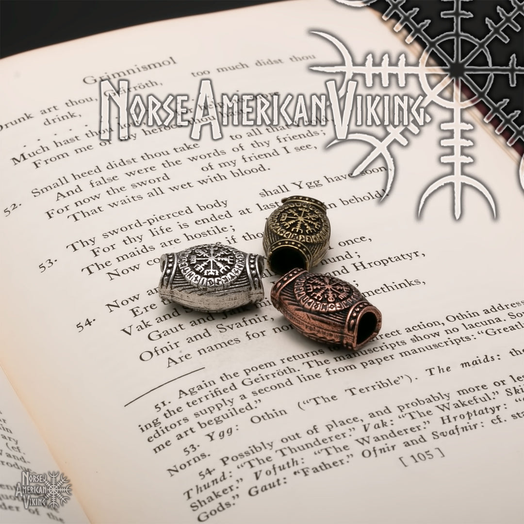 Viking Circles Beard Hair Jewelry Bead Norse American