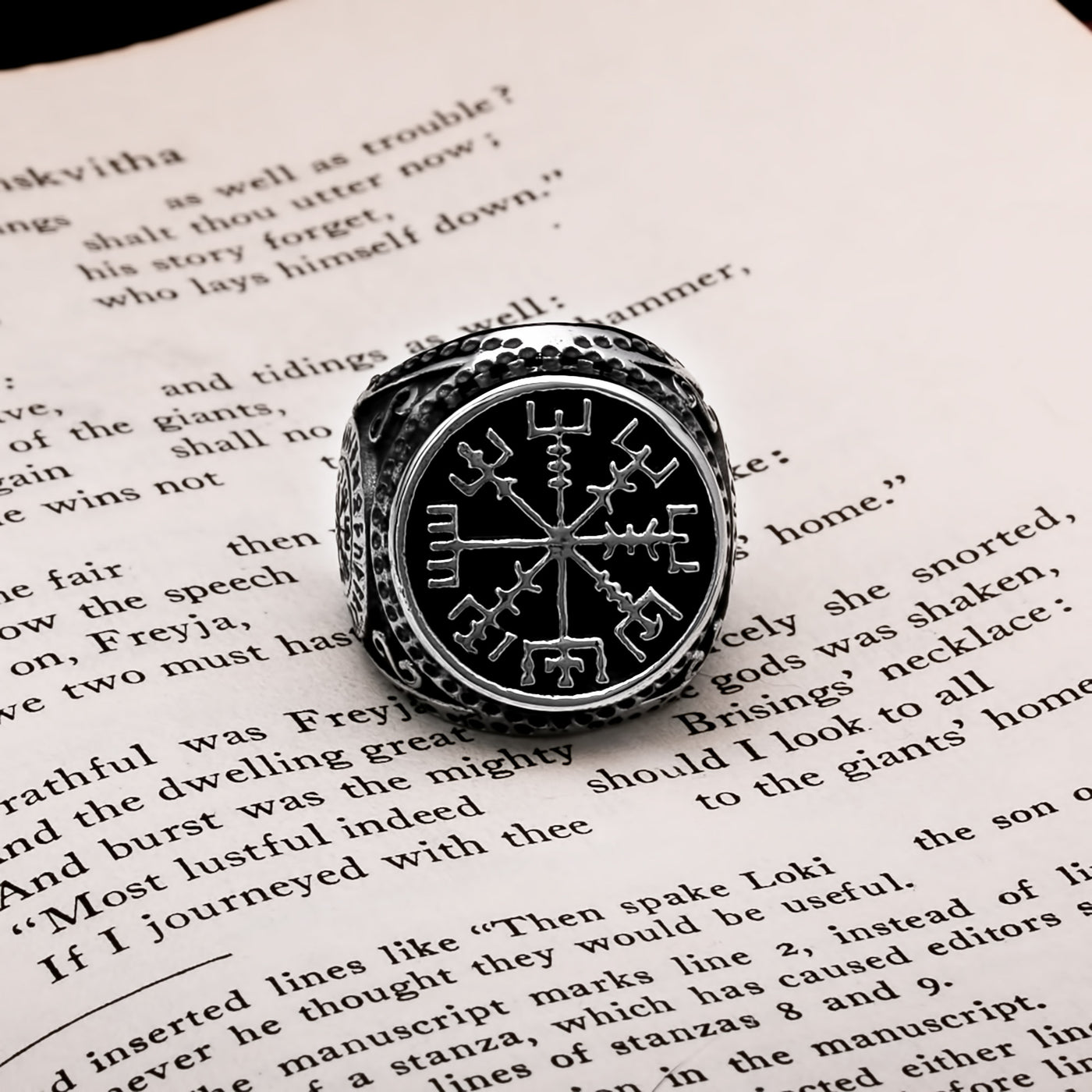 Viking Vegvisir Rune Ring Norse American