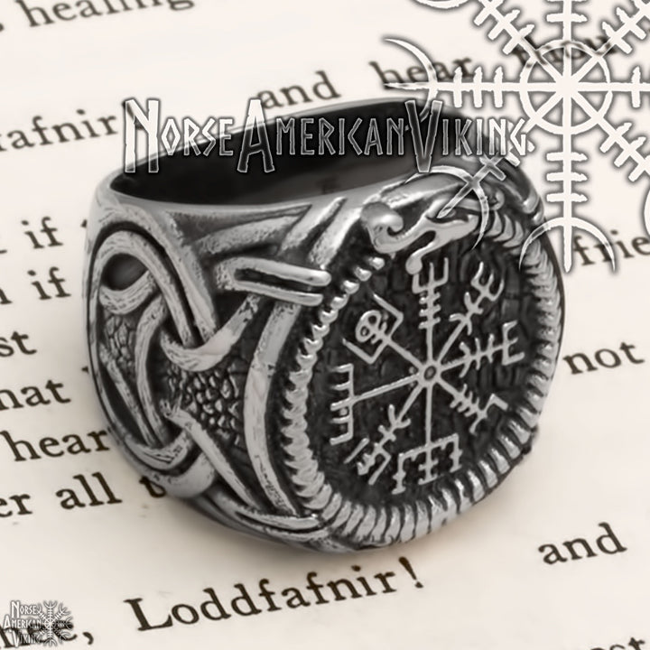 Viking Vegvisir Knot Ring 316L Stainless Steel