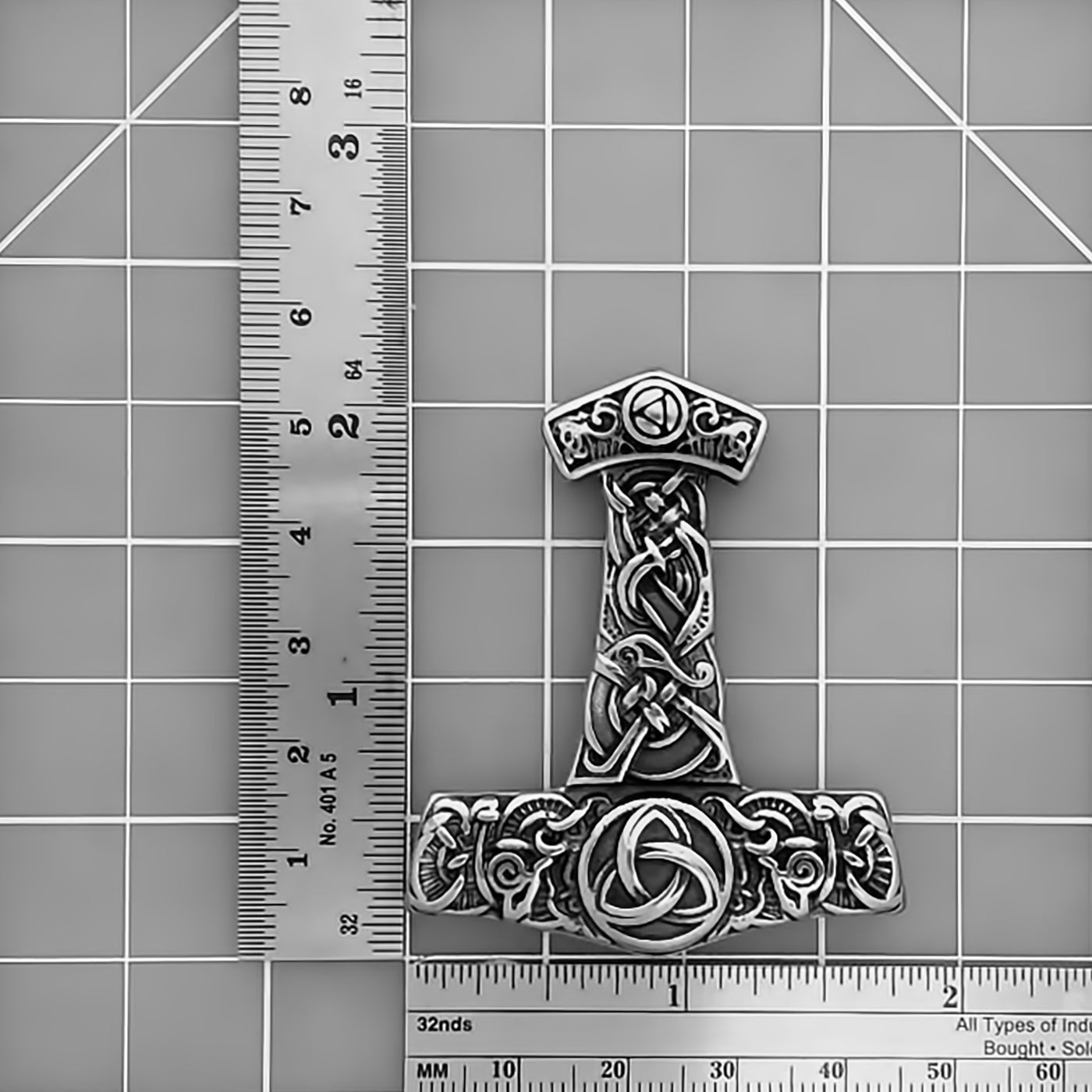Viking Mjolnir Thor's Hammer Trinity Stainless Steel Pendant Necklace Norse American