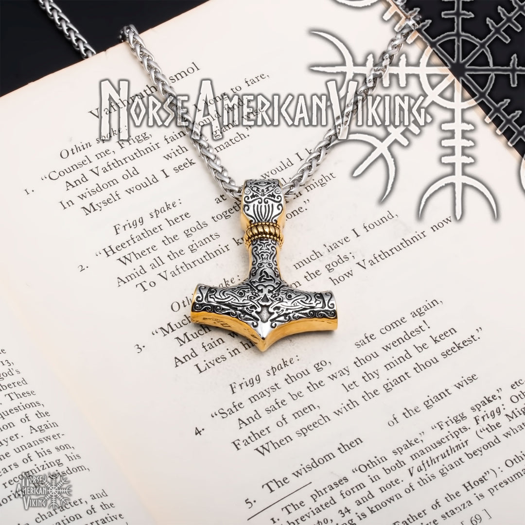 Viking Mjolnir Thor's Hammer Stainless Steel Pendant Necklace