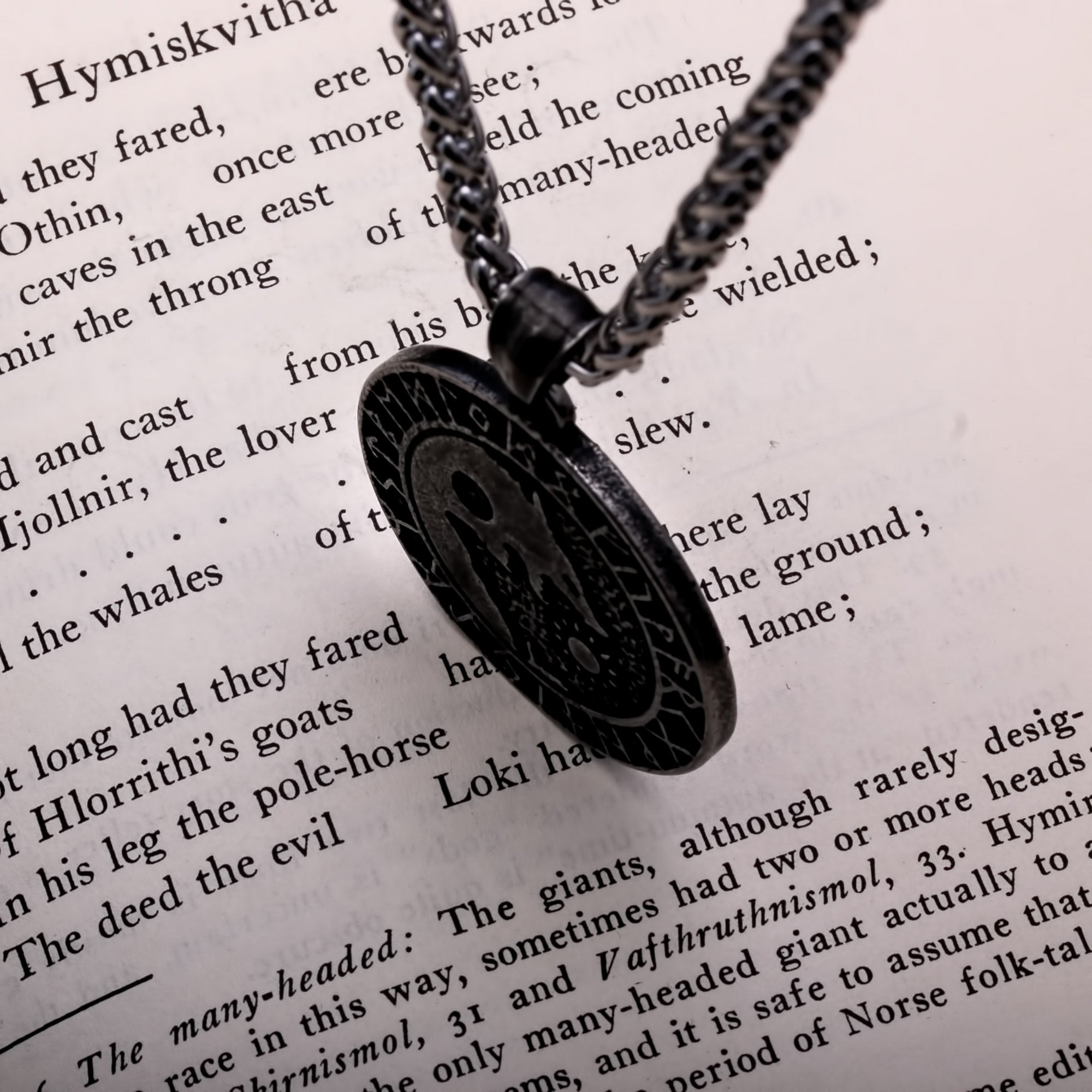 RUNE Viking Fenrir Wolf Rune Ancient Stainless Steel Pendant