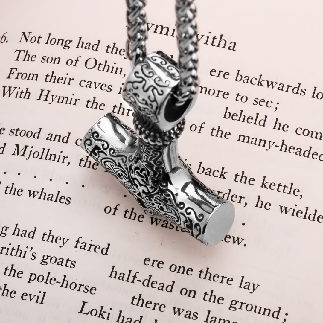 Viking Mjolnir Thor's Hammer Stainless Steel Pendant Necklace Norse American