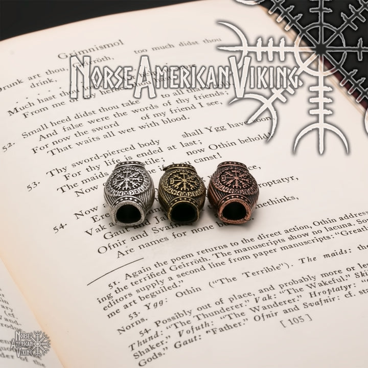 Viking Circles Beard Hair Jewelry Bead Norse American