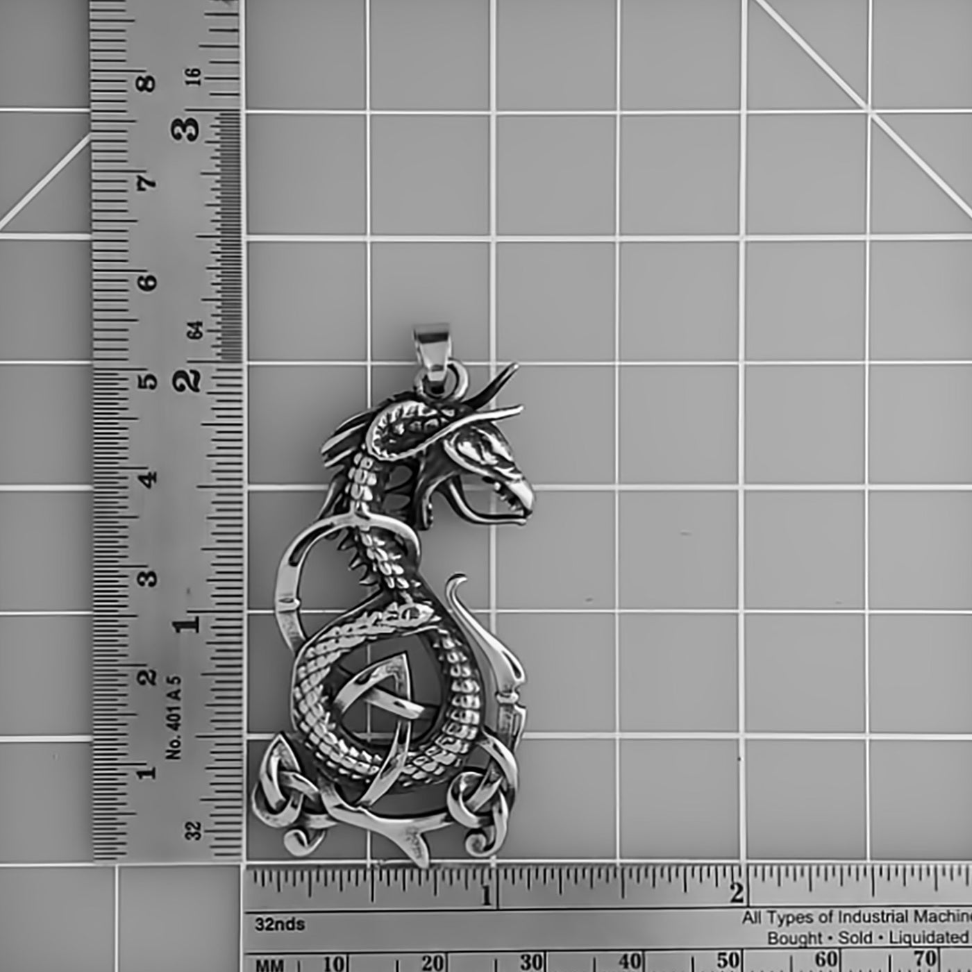 Viking Midgard Serpent Stainless Steel Pendant Necklace Norse American