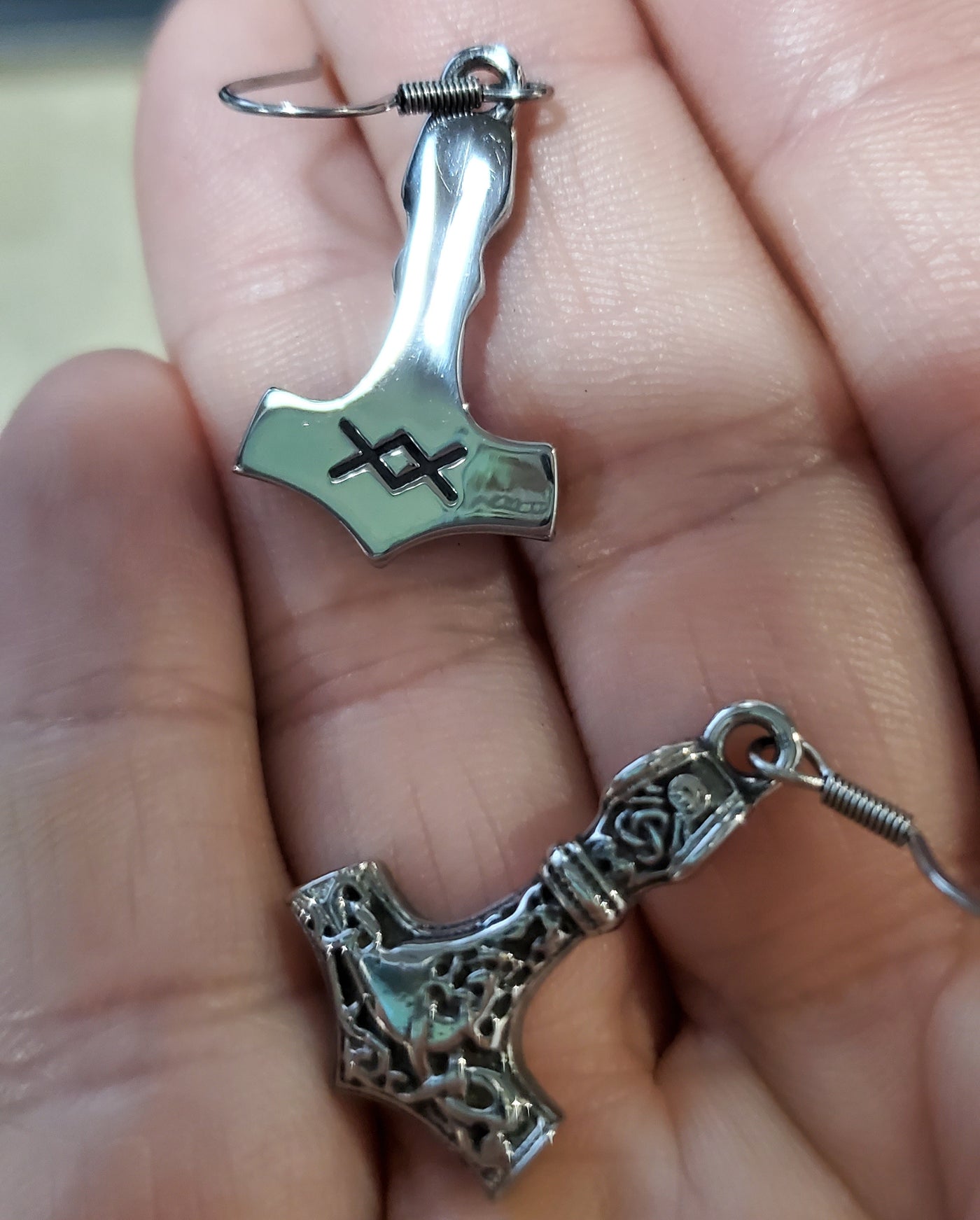 Viking Mjolnir Thor's Hammer Earrings Stainless Steel Norse American