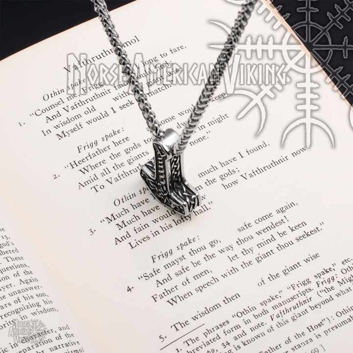 Viking Mjolnir Thor's Hammer Stainless Steel Pendant Necklace Norse American