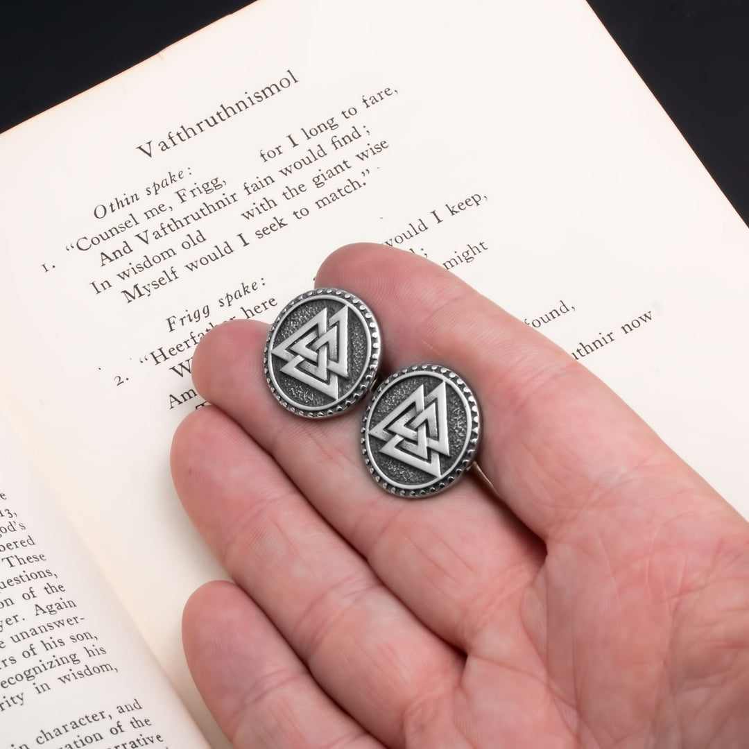 Viking Valknut Cufflinks Stainless Steel Norse American