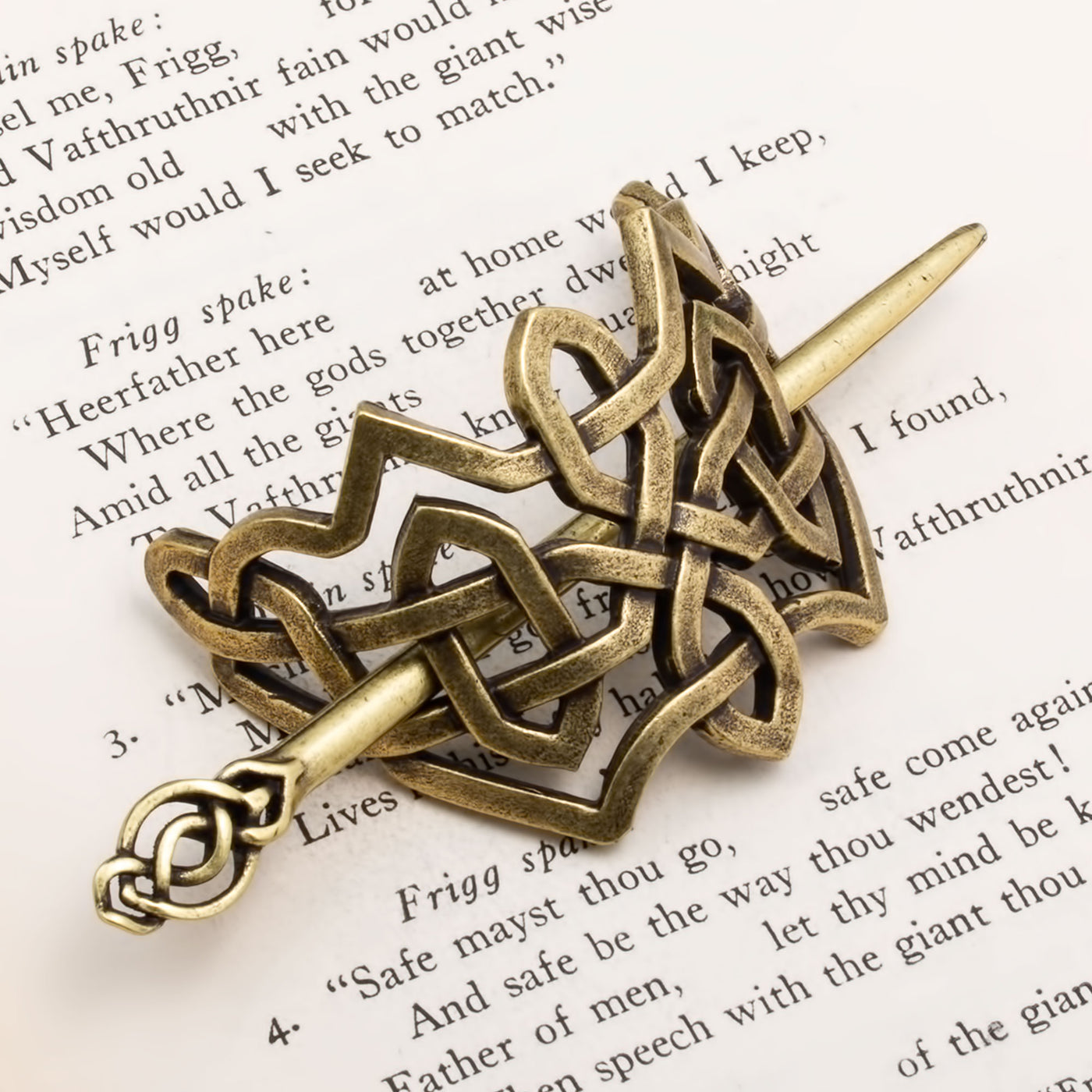 Viking Norse Celtic Knot Hair Pin Gold American