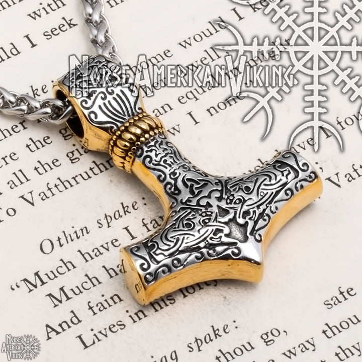 Viking Mjolnir Thor's Hammer Stainless Steel Pendant Necklace