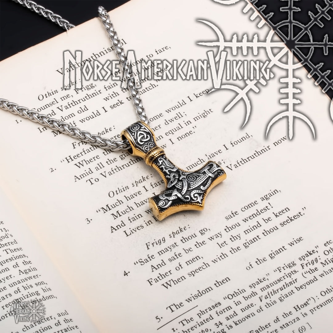 Viking Mjolnir Thor's Hammer Stainless Steel Pendant Necklace