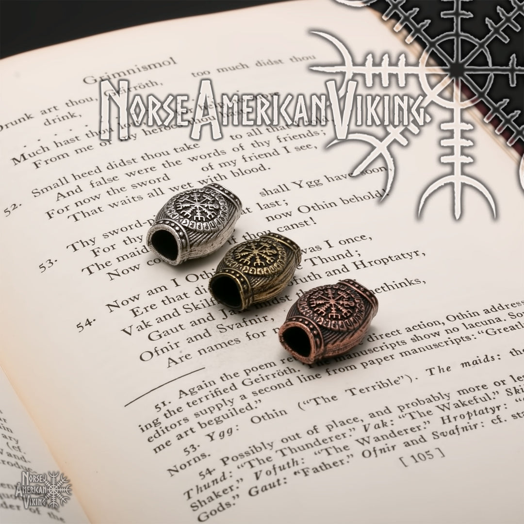 Viking Circles Beard Hair Jewelry Bead Norse American