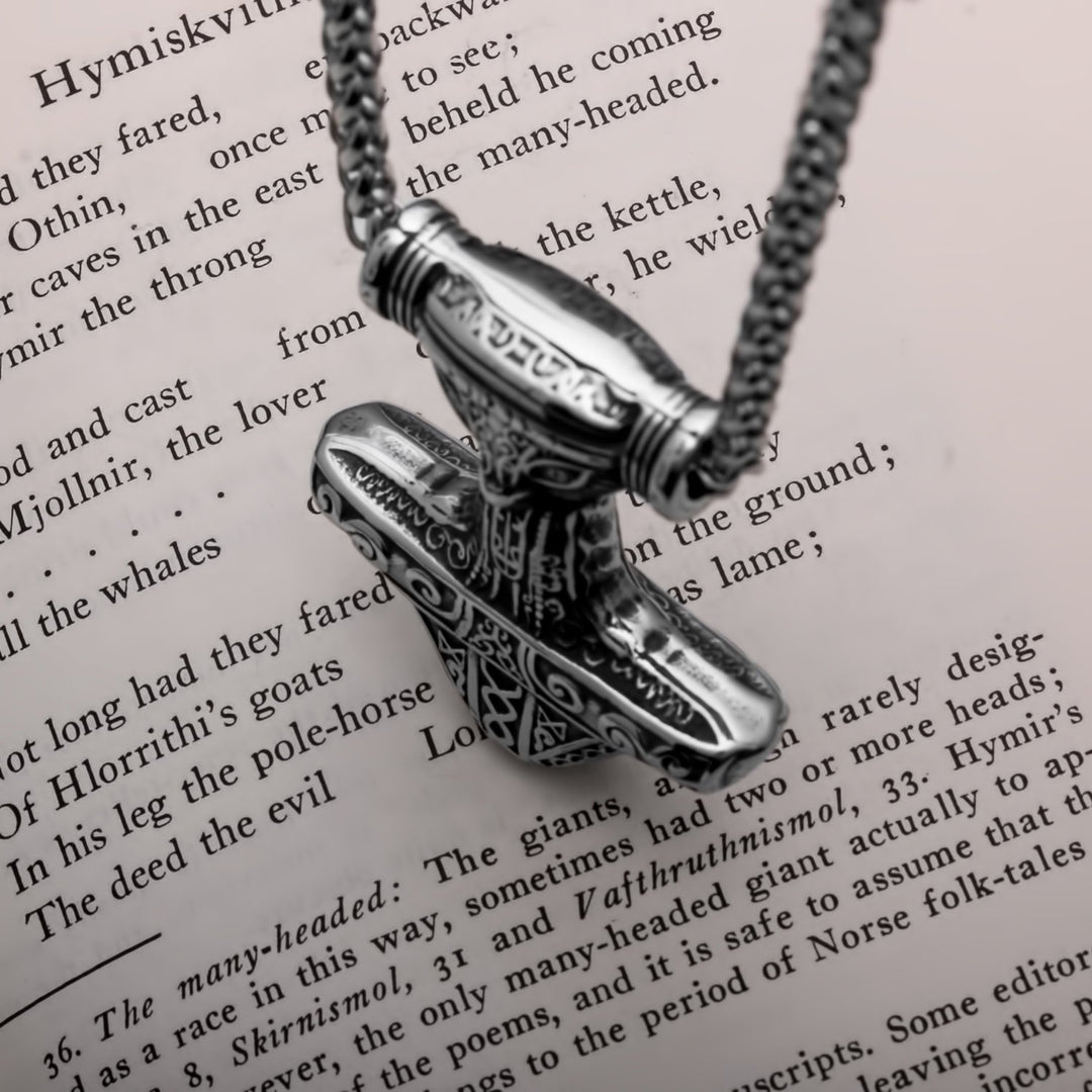 Viking Mjolnir Thor's Hammer Stainless Steel Pendant Necklace Norse American